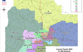 Lincoln Parish LA District Map Boundaries